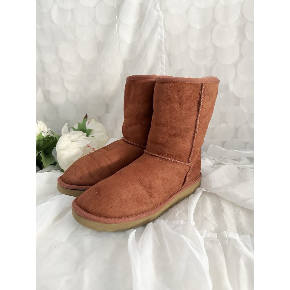 UGG Australia Classic Short Suede Boots Size 10 COPPER RUST BROWN Super Clean